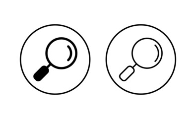 Search icons set. search magnifying glass sign and symbol