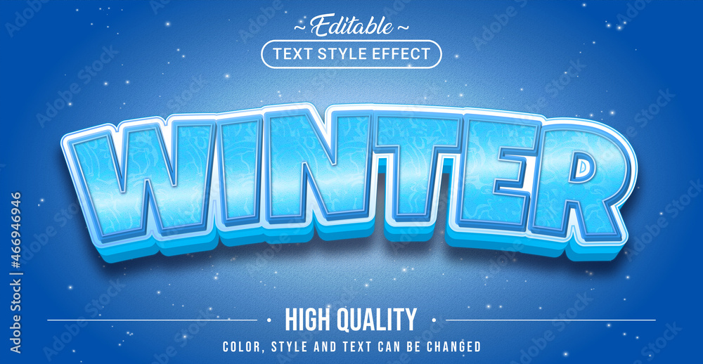 Aufkleber editable text style effect - winter text style theme.