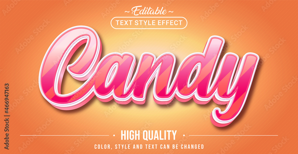 Fototapete editable text style effect - candy text style theme.