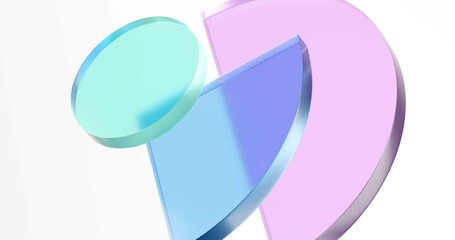 Fototapeta premium 3D, wallper, simple, modern, colors, geometric, shape, glass, background