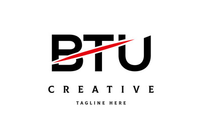 BTU creative cut three latter logo