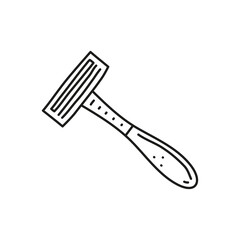 Doodle outline shaving razor icon.