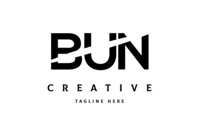 BUN creative cut three latter logo