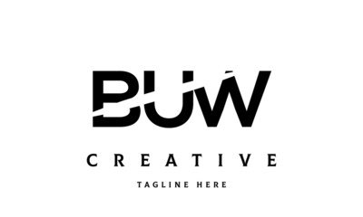BUW creative cut three latter logo