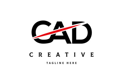 CAD creative cut three latter logo