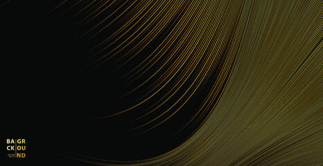 Gold line wave background.  Modern luxury concept.  Gold glitter stripes pattern. 