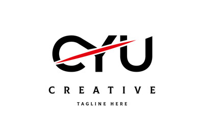CYU creative cut three latter logo