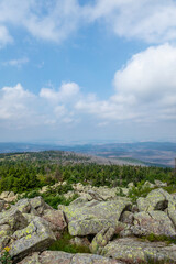 Landscape on mountain Brocken in Harz in Germany.