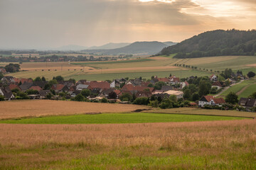 Fototapeta premium Country landscape in sunshine in Germany