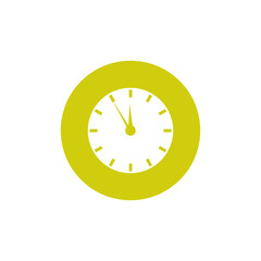 Vector Minimal Golden Clock, Timer Icon, Bold Circle Frame, Watch Sign Isolated on White Background.