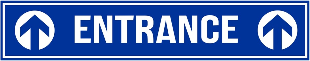 A sign that indicates the entrance with two arrows.