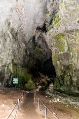 Entrance in Unguru Mare cave, Suncuius, Bihor, Romania. - obrazy, fototapety, plakaty