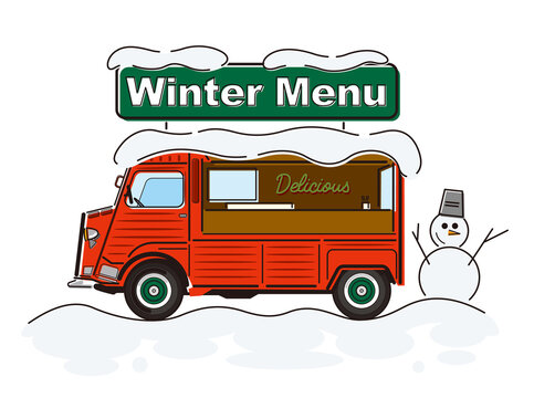 フードトラック, 雪, 冬, テイクアウト, 持ち帰り, 食べ物, FOOD TRUCK, FOOD, TAKE OUT, WINTER