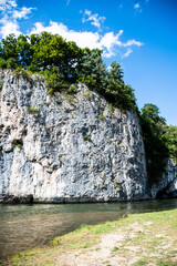 Crisul Repede river, near to Ungurul Mare cave. Apuseni mountains, Bihor, Romania. - obrazy, fototapety, plakaty