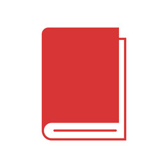Book vector icon. Red symbol