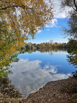 Biesdorfer See, Biesdorf, Berlin Marzahn Hellersdorf, Herbst