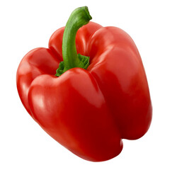 Red sweet bell pepper isolated on white background 