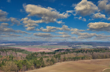 Obraz premium Panorama Aussicht in Süd Thüringen Deutschland