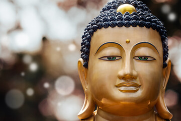 Buddha's face and Buddha head in asia Thailand
