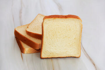 square bush of white toast bread