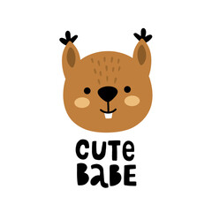vector image of squirrel head and lettering
