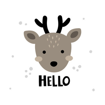 vector image of deer head and lettering