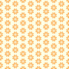 simple vector pixel art multicolored seamless pattern of golden ethnic abstract diagonal floral patterns