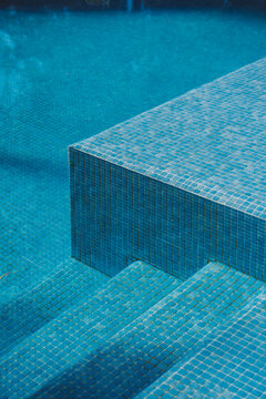Clear transparent water in swimming pool