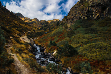 mountain river in autumn