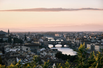 the sunset in Firenze (Florence) from the high