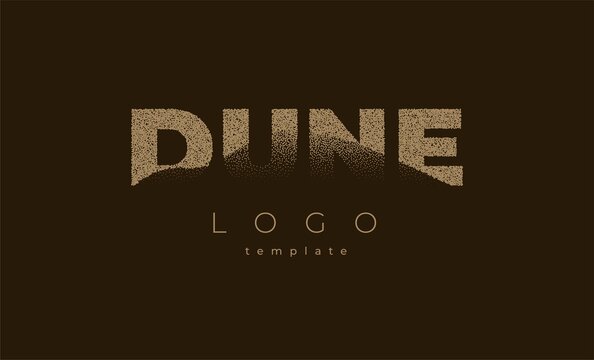Dune Logo beige color noise effect sand logotype company vector