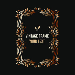 golden vintage frames retro art