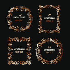 golden vintage frames retro art