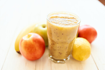 fruit smoothie fresh Fresh Desert milkshake top view