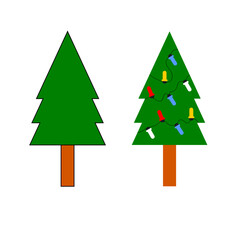 Christmas tree set. Christmas tree vector.