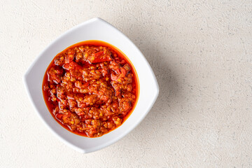 Sambal Balado is Traditional red chili paste from Padang, West Sumatra

Sambal Balado is one of Indonesian signature condiment.