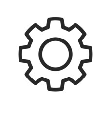 simple gear cog service settings outline icon