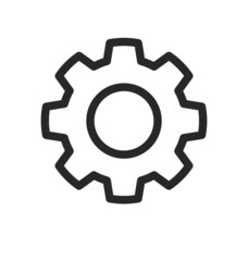 simple gear cog service settings outline icon
