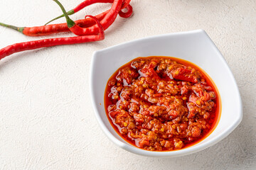 Sambal Balado is Traditional red chili paste from Padang, West Sumatra

Sambal Balado is one of Indonesian signature condiment.