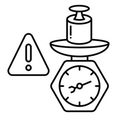 Safety fruit vegetable weighing mechanical scale machine Concept Vector Icon Design, Weight Measuring device Error Symbol, Mass balances Sign, calibration and Vibration Stock Illustration