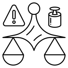 pan balance Concept, pivoted horizontal lever with arms Vector Icon Design, Weight Measuring device Error Symbol, Mass balances Sign, calibration and Vibration Stock Illustration