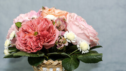 bouquet of pink roses