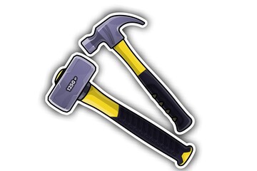 3D render illustration, Amazing picture of building tools with white blurry shadow background