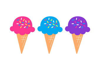 カラフルなアイスクリームのベクターイラスト