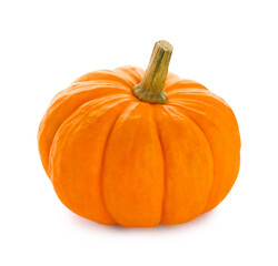 Fresh ripe orange pumpkin isolated on white