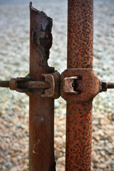 Rusty metal poles