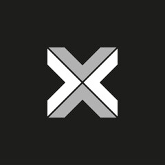 initial logo X or letter X logo alphabet, very suitable for a finance business logo or business property or other business, can also be used as a game or technology community logo