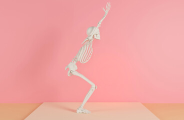 ヨガポーズをとる骸骨さん