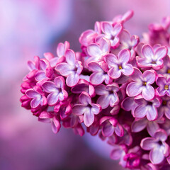 blooming lilac flowers. Macro photo