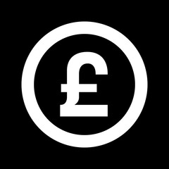 British Pound Sterling Currency Money Sign in a Circle Icon. Vector Image.